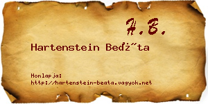 Hartenstein Beáta névjegykártya