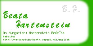 beata hartenstein business card